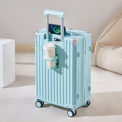 Business Travel Luggage Set 2 Piece ABS Hardshell Lightweight Spinner Carry-On Suitcases USB Port 4 Wheel Trolley Bag