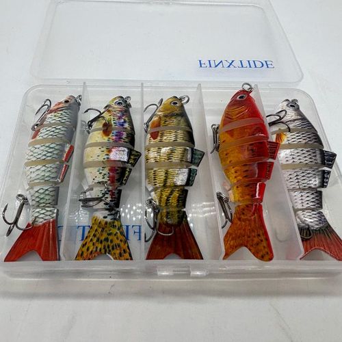 （5-Piece Set）10cm Luya bait multi-section fish plastic hard bait 18g seven-section Luya bionic bait segmented long-range fake bait bait