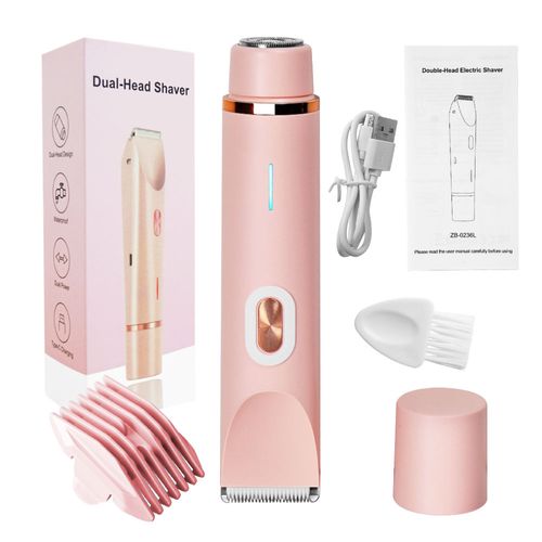 Cordless Waterproof Bikini Trimmer Shaver Kit for Women 2 in 1 Wet Dry Electric Body Facial Hair Removal Bikini Shaver Razor
