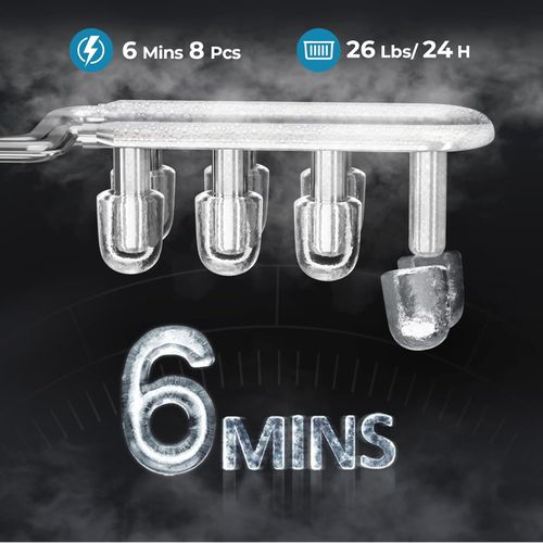 Ice Maker Machine with Handle, 26lbs in 24Hrs, 9 Ice Cubes Ready in 6 Mins, Auto Cleaning Portable Ice Maker with Basket and Scoop, for Home Kitchen Camping RV.