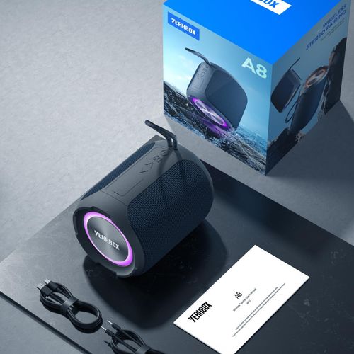 Portable Bluetooth Speaker with Stereo IPX7 Waterproof  Bluetooth 5.3 with 4 in 1 BT Aux TF Card U Disk Input  40W Wireless Speaker for Outdoor Home Party Electronic Gadgets