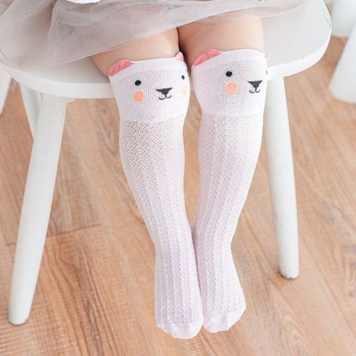 ⚡⚡3 Pairs for 1 Price⚡⚡Anti-Mosquito Summer Thin Mesh Knee-High Baby Socks - Cute Animal Prints, Unisex for Boys & Girls, Newborn Soft Cotton Socks