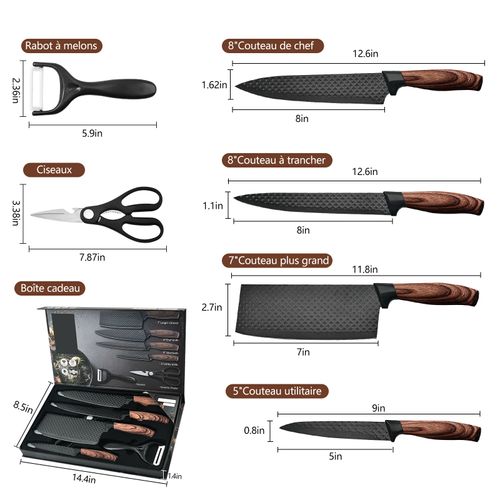 6pcs High Carbon Stainless Steel Knives Handmade Forged Cleaver Chef Butcher Kitchen Knife Wood Handle Chef Knife Cooking Tool