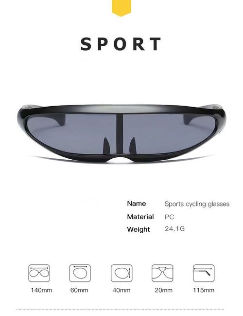 Futuristic Narrow Cyclops Visor Sun Glasses Laser Eyeglasses Personality Mirrored Lens Eyewear alien Sunglasses Men