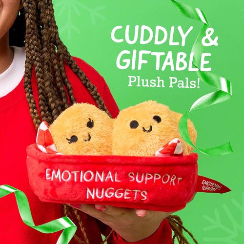 Emotional Support Chicken Nuggets by Relatable, Cuddly Plush Toys and Stuffed Animals, Includes 5 Plushies with Basket, Funny or Cute Holiday Stocking Stuffer