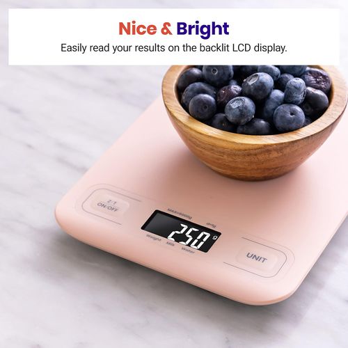 Etekcity Food Kitchen Scale, Digital Grams and Ounces for Weight Loss, Baking, Cooking, Keto and Meal Prep, LCD Display, Medium, 304 Stainless Steel