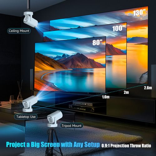 HY300 Pro+ Smart Android 11 Portable Projector New Home Video Mini Projector with WiFi6