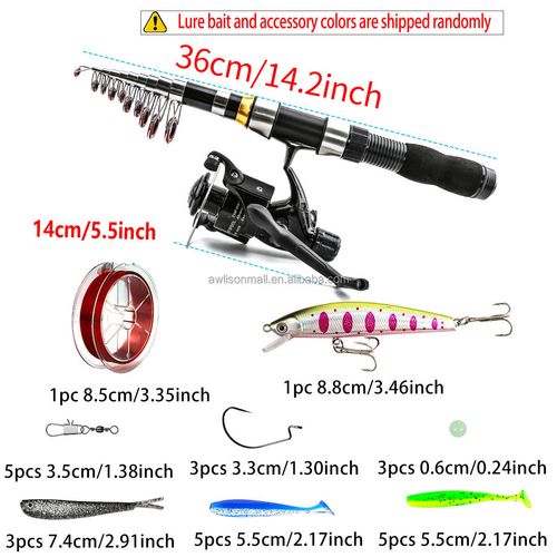 Wholesaler Fishing Combo Carbon Rod and Reel Accessories Case Lure Kit Portable Telescopic Pole Line Bait Set Tackle