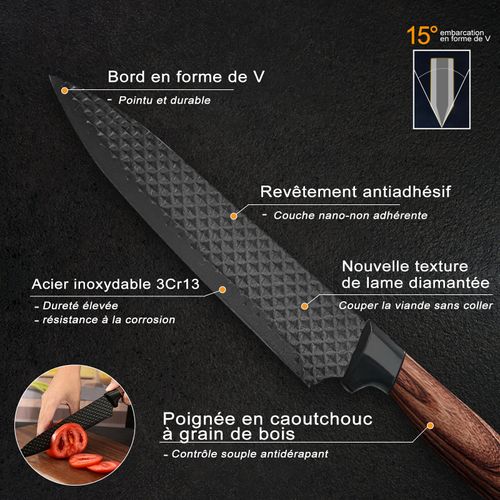 6pcs High Carbon Stainless Steel Knives Handmade Forged Cleaver Chef Butcher Kitchen Knife Wood Handle Chef Knife Cooking Tool