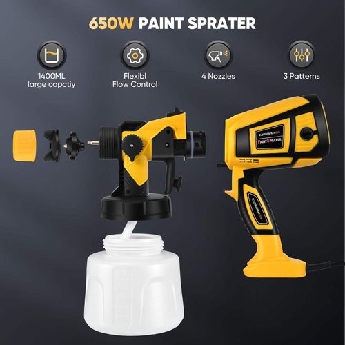 800W Power Spray Gun Electric Spray Gun Painting Machine Portable Quick Finish Paint Sprayer