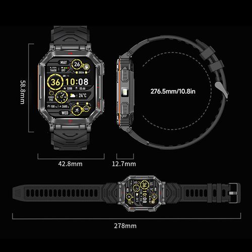 Outdoor KR92 Smart Watch 2025 New with GPS Altitude Pressure Compass Flashlight AI Dial GPT 1ATM Waterproof Sports Watches Reloj