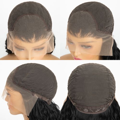 Pre Plucked Loose Deep Wave 13*6 Lace Heat Friendly Synthetic Lace Frontal Wig Transparent Fiber Wigs