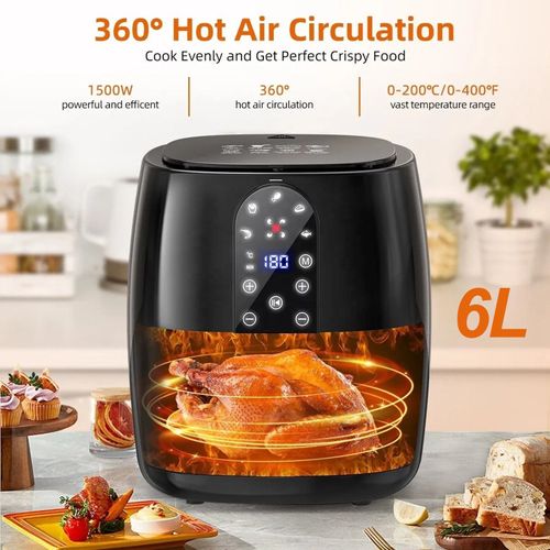 5 in 1 Hot Electric 6 Liter 1350w Multifunctional Oilless Mini Microwave Oven air Fryer and Electric Oven with 5 Preset Cooking