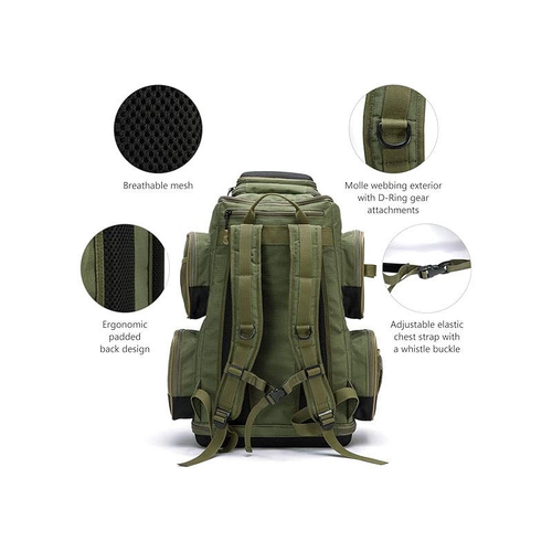 Large Capacity Waterproof Oxford Fishing Backpack with Reel & Rod Tackle Multi-Purpose Outdoor Product