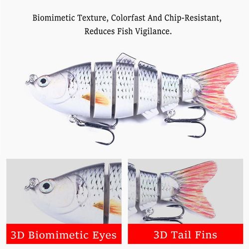 （5-Piece Set）10cm Luya bait multi-section fish plastic hard bait 18g seven-section Luya bionic bait segmented long-range fake bait bait