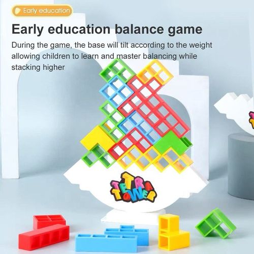 🎉Big Sale 🎉64 Pcs Russian Building Blocks Tower Stack Attack Games Stacking Block Puzzle Toy Board Game Balance Building Block Toy