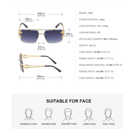2025 Fashion High-end Price Frameless Sunglasses for Men and Women