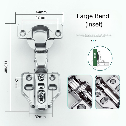 4 Packs Full Overlay Cabinet Door Hinges,105 Degree Adjustable Concealed Kitchen Cabinet Hinges Soft Close for Face Frame Cabinet