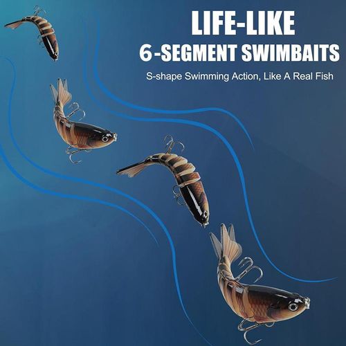 （5-Piece Set）10cm Luya bait multi-section fish plastic hard bait 18g seven-section Luya bionic bait segmented long-range fake bait bait