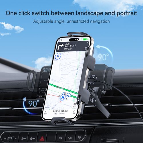 Trending New Products Electronic Gadgets 15W Anti Shake 360 Rotation Folding Screen Car Wireless Charger Pad Holder for iPhone