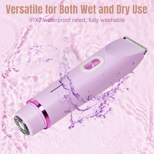Cordless Waterproof Bikini Trimmer Shaver Kit for Women 2 in 1 Wet Dry Electric Body Facial Hair Removal Bikini Shaver Razor