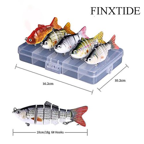（5-Piece Set）10cm Luya bait multi-section fish plastic hard bait 18g seven-section Luya bionic bait segmented long-range fake bait bait