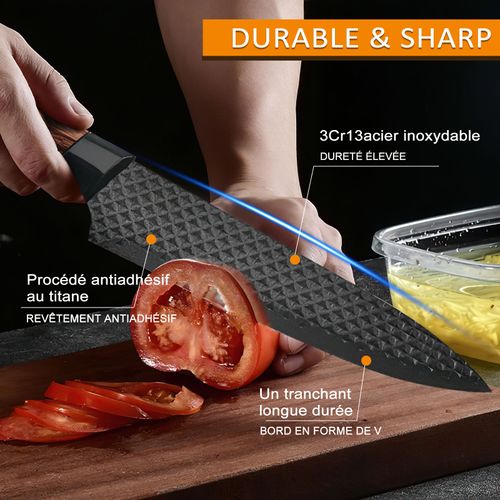 6pcs High Carbon Stainless Steel Knives Handmade Forged Cleaver Chef Butcher Kitchen Knife Wood Handle Chef Knife Cooking Tool