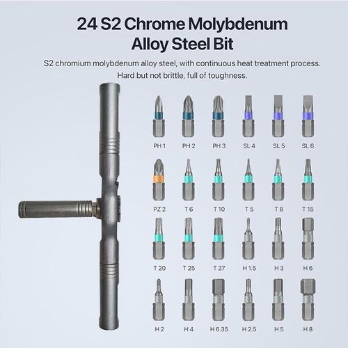 DEEOEE 24-in-1 Magnetic Rotary Ratchet Screwdriver Set | Multi-function Repair Tool with Detachable Handle for DIY & Professional Use