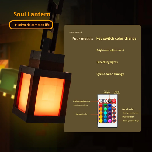 Minecraft Glowing LED Night Light Touch-Charging Game Flashlight Children's Bedroom Ambient Decor