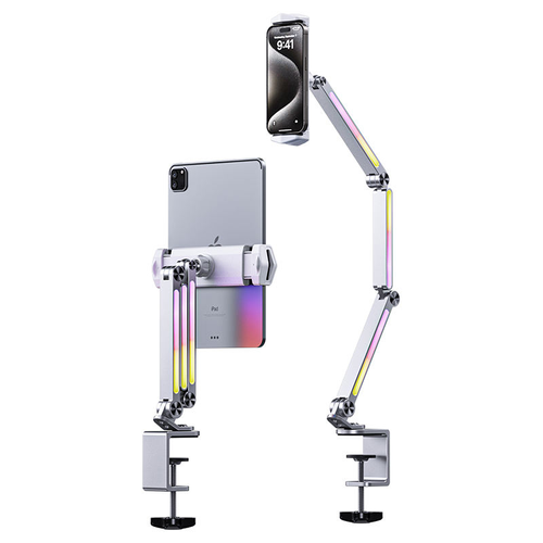 Folding metal desktop clip-on bracket for bedside table, suitable for mobile phones and tablet cantilever brackets for LIVE learning