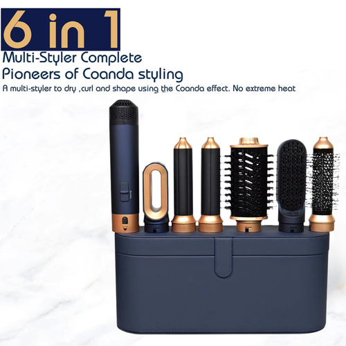 6-in-1 Hair Styling Tool Case: Multifunctional Curling, Straightening and Drying Electric Hair Brush Set