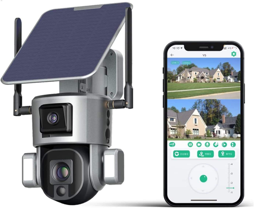 8MP 4G WiFi security system 4K full HD IP PETZ wireless 4G LTE surveillance Y5 dual-lens solar camera