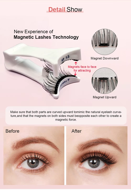 Magnetic false eyelashes, reusable