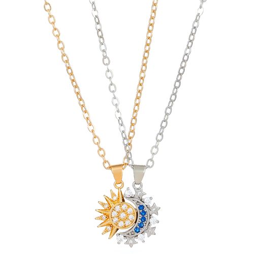 New Fashionable Magnetic Sun and Moon Couple's Necklace
