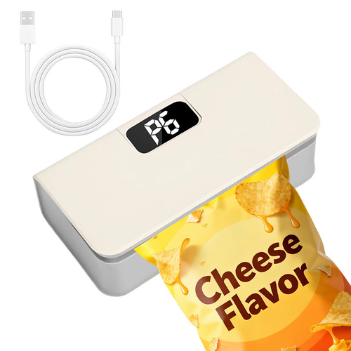 Rechargeable two-in-one automatic mini plastic bag sealing machine with magnetic heat sealing cutter, suitable for food, chips, snacks