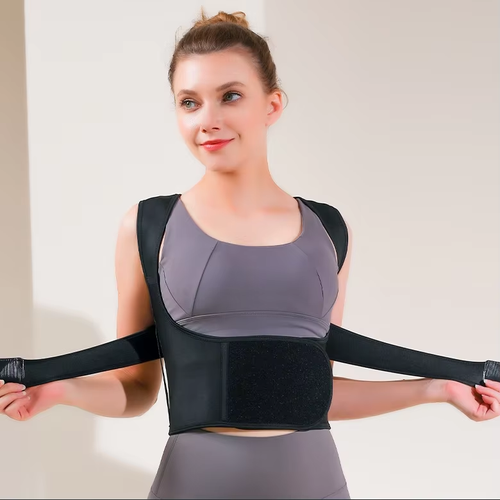 Professional back support posture corrector belt with adjustable shoulder straps, suitable for teenagers and adults.