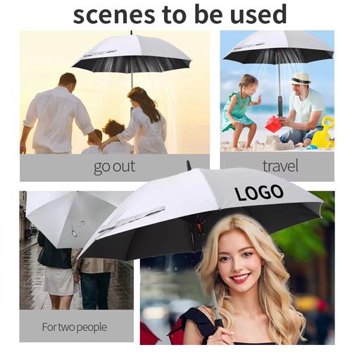 Sun umbrella with built-in cooling mist