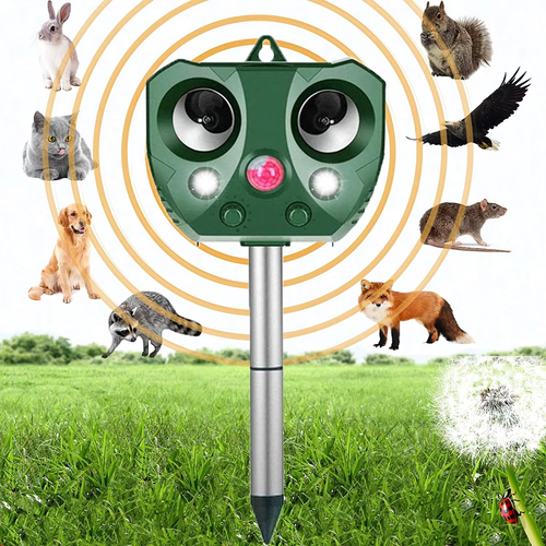 Solar-Powered Ultrasonic Animal Repeller for Outdoor Birds & Wildlife