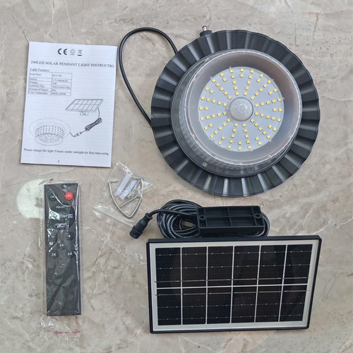244LED Solar-Powered Motion-Induction Remote Control Pendant Light with 5 Modes, IP65 Waterproof, Suitable for Gardens and Camping.