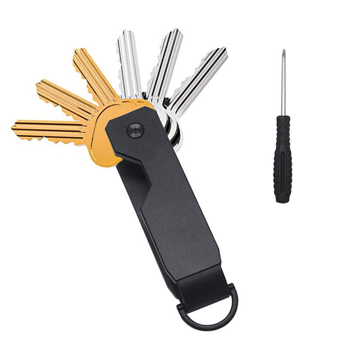 2025 Modern Men's Key Organizer, Ultra-thin Aluminum Key Holder, Compact Metallic Color, Foldable Design, Screw-in Gift Box, Simple Design