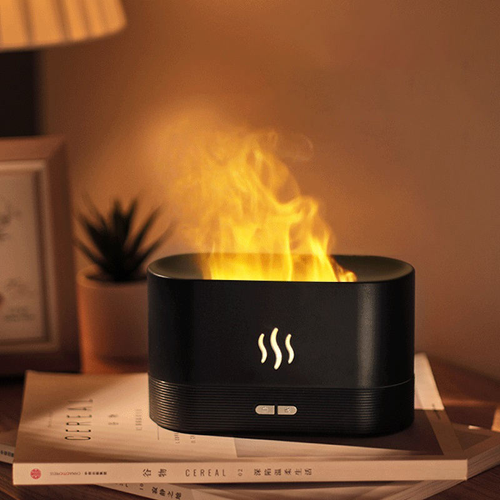 180ml portable eco-friendly aromatherapy flame air humidifier with seven-color light aromatherapy for car desktops