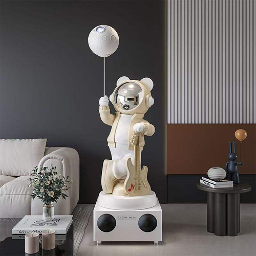 152x40CM Guitar Bear Integrated Art Sculpture Star Projector Speaker RGB Ambient Light Controlled by Mobile Phone with Music and Illumination Galaxy DDP