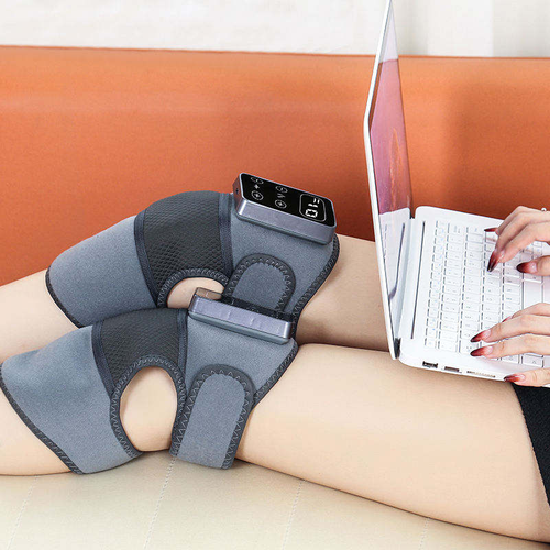 Cordless Electric Knee Massager with 3 Vibrations and 5 Heating Components: Horizontal Shoulder and Elbow Heat Massage, Knee Support Bracket Arm