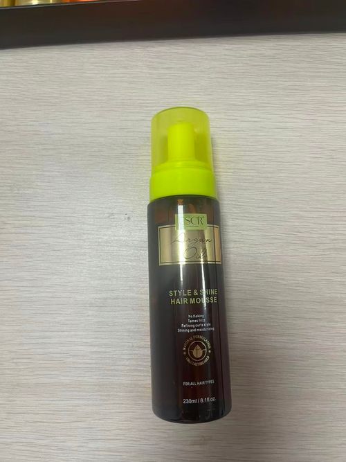 CSCR Argan Oil Style & Shine Hair Mousse, 230ml Light Foam Curly Hair Styling Mousse, Anti-Frizz No Flaking Moisturizing Shine Hair Foam, For All Hair Types Wavy Curly Hair Styling