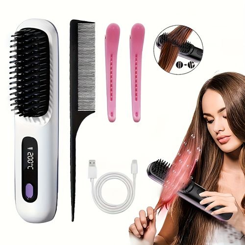 Portable Wireless Hair Straightener Comb