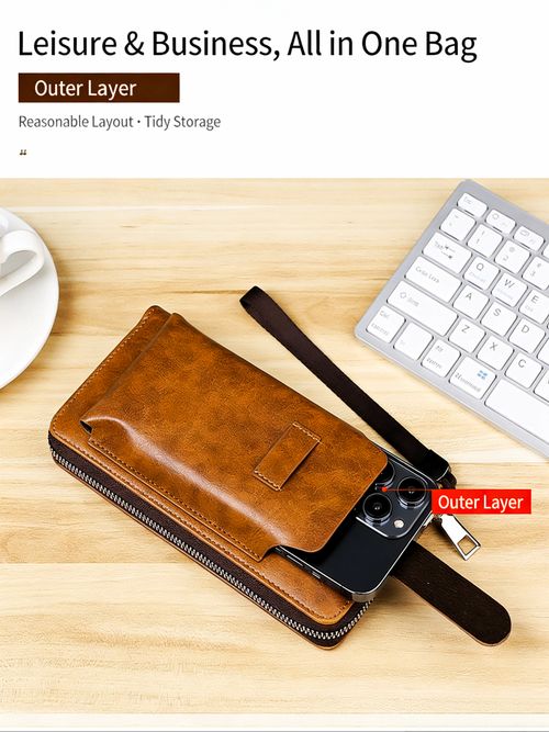 Genuine Leather 3-in-1 Business Handbag (Phone, Card & Cash Holder) | Christmas Special Offer | Limited Stock