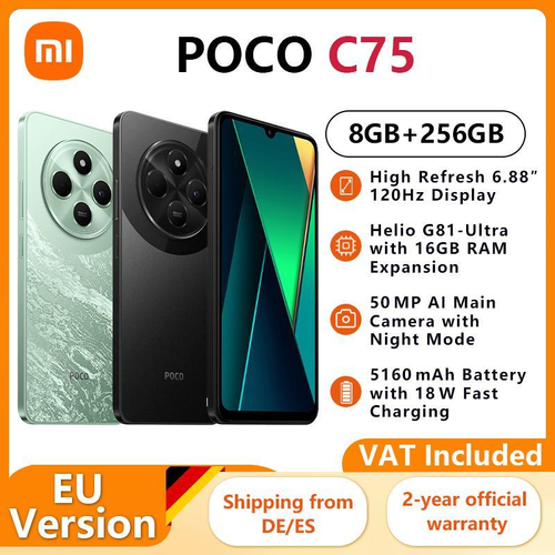 POCOC75 6GB+128GB, 6.88 screen, 5160mAh (typ.) battery, 500,000-pixel dual-lens camera