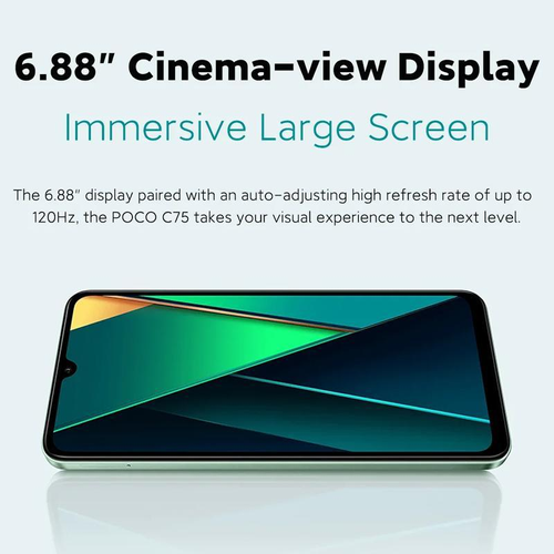 POCOC75 6GB+128GB, 6.88 screen, 5160mAh (typ.) battery, 500,000-pixel dual-lens camera