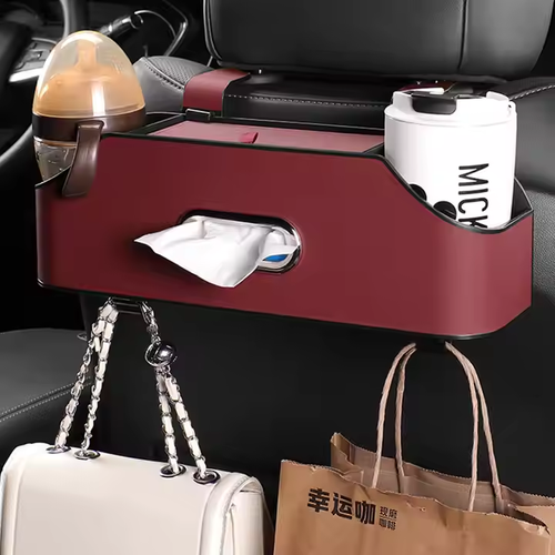 Multifunctional Portable Car Leather Tissue Box