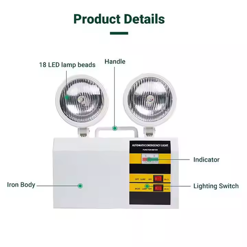 Indoor LED double head emergency light